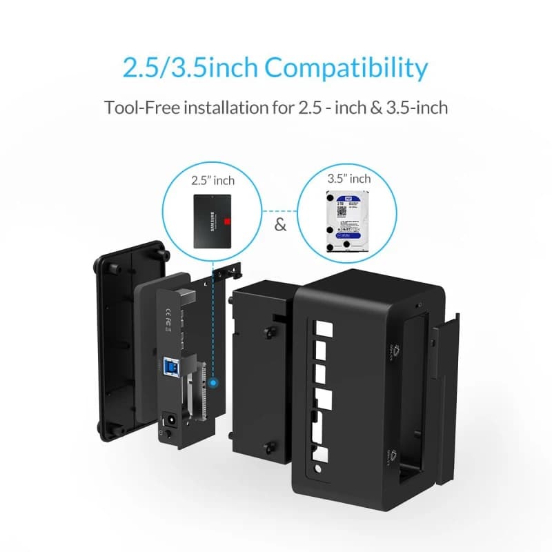 Station d'accueil pour disque dur SATA ORICO 2,5 / 3,5 pouces, adaptateur SATA vers USB 3.0 pour dis