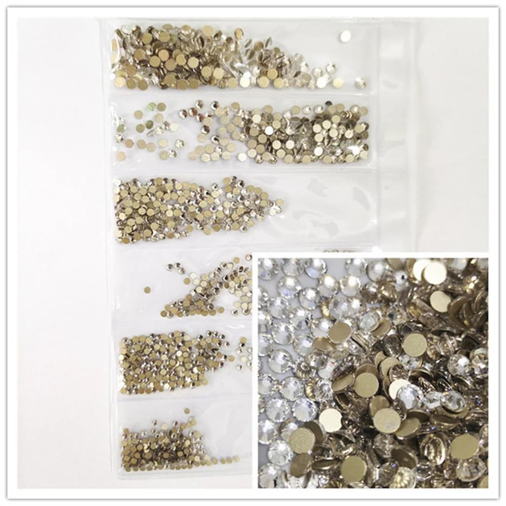 Strass scintillants en cristal AB de toutes les couleurs, 1200 pièces, tailles mixtes, pour décorati