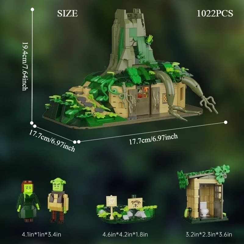 Modèle de maison dans les arbres géante 1022 pièces, ensemble de construction 3D forêt fantastique, 
