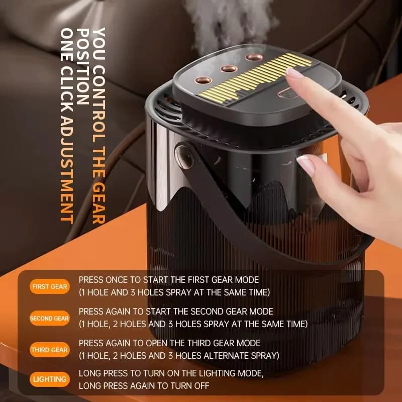 Humidificateur d'air Portable 3L, petit diffuseur d'arôme, 3 Ports de pulvérisation, grande capacité