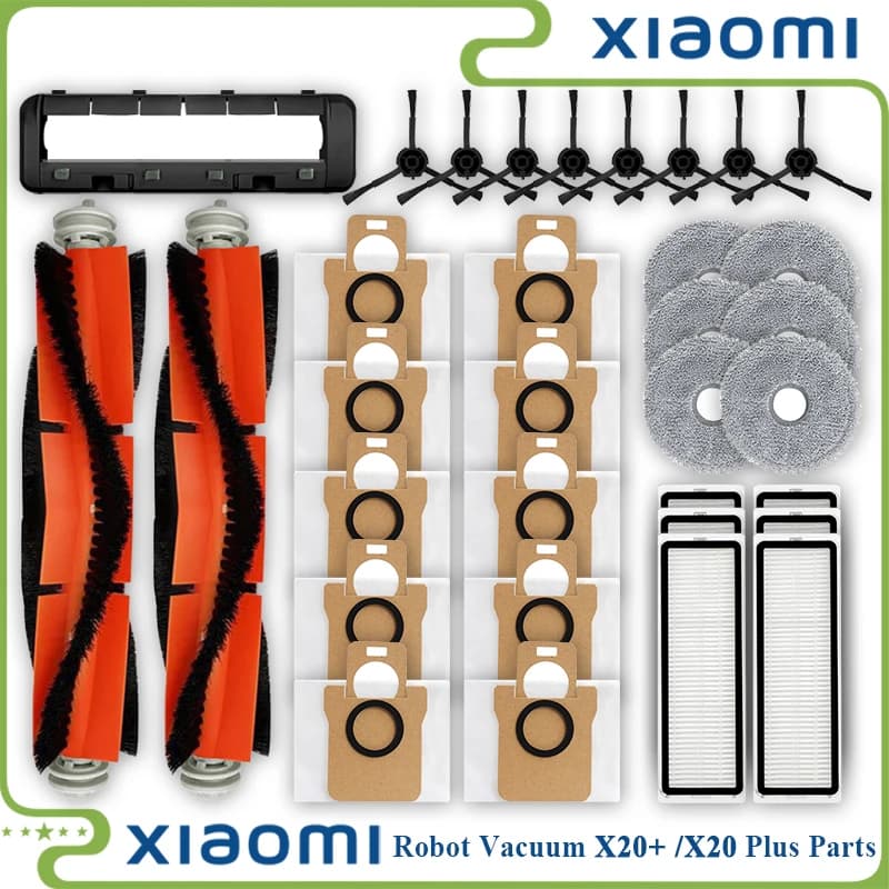 Pour Xiaomi S20 / X20 + / X20 Plus/Dreame S20 Pro/W20 Pro Ultra brosse latérale principale filtre He