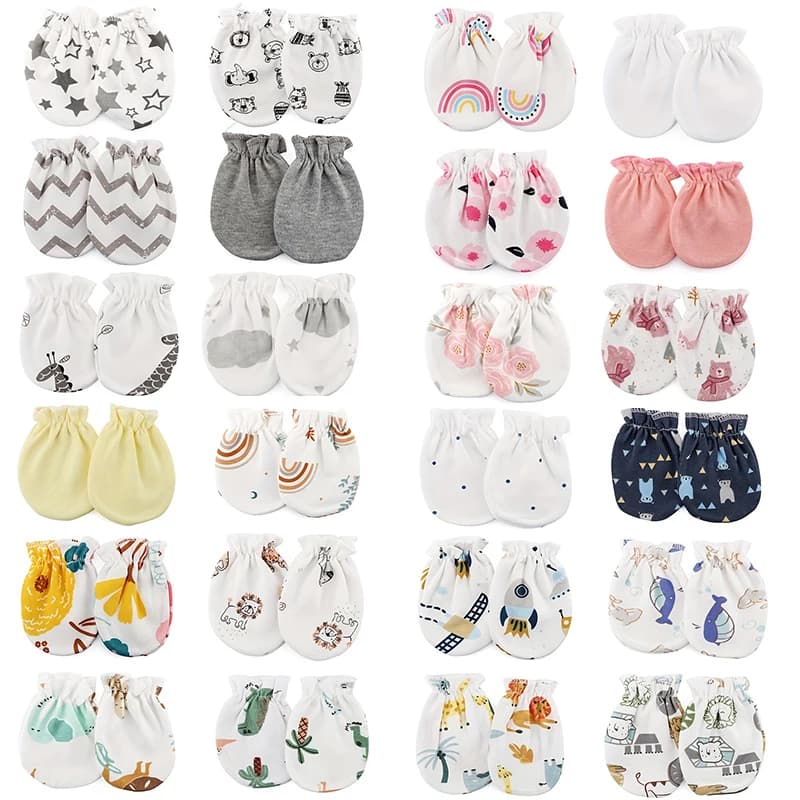 6 paires/lot gants pour nouveau-nés imprimés de dessins animés bébé garçons filles mitaines nouveau-