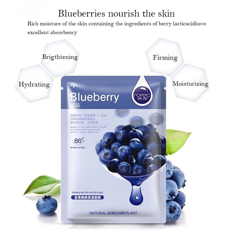 30 pièces Fruits frais masques faciaux soins de la peau du visage hydratant raffermissant hydratant 