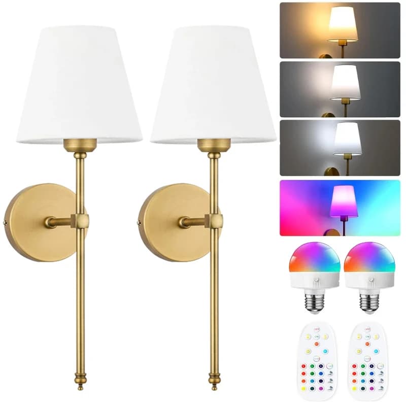 2 pièces mur LED lumières moderne Rechargeable décor appliques télécommande gradation chambre salon 
