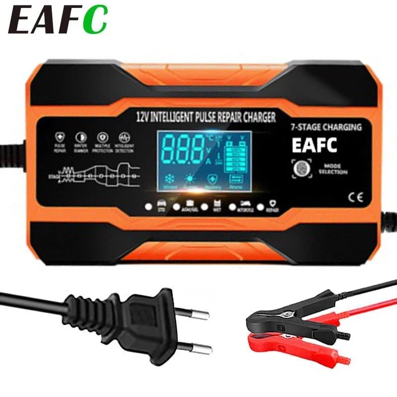 EAFC 12V 12A chargeur de batterie de voiture 240W réparation d'impulsions entièrement automatique ch