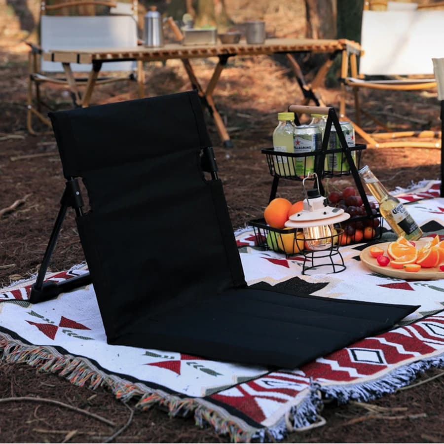 Chaise de camping pliante d'extérieur, chaise inclinable paresseuse simple, dossier de pique-nique, 
