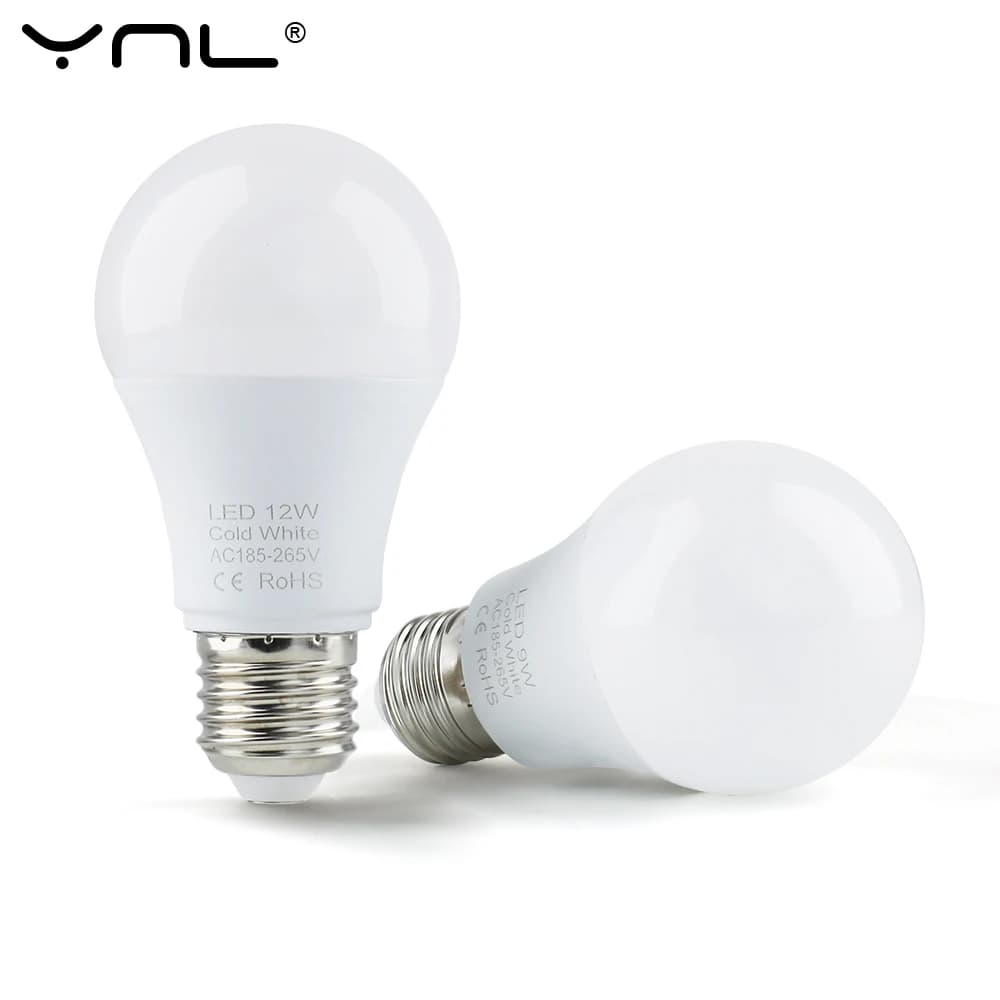 Ampoule LED AC 220V-240V, Smart IC, haute luminosité, lampe Bombilla, budgétaire, 3W, 6W, 9W, 12W, 1
