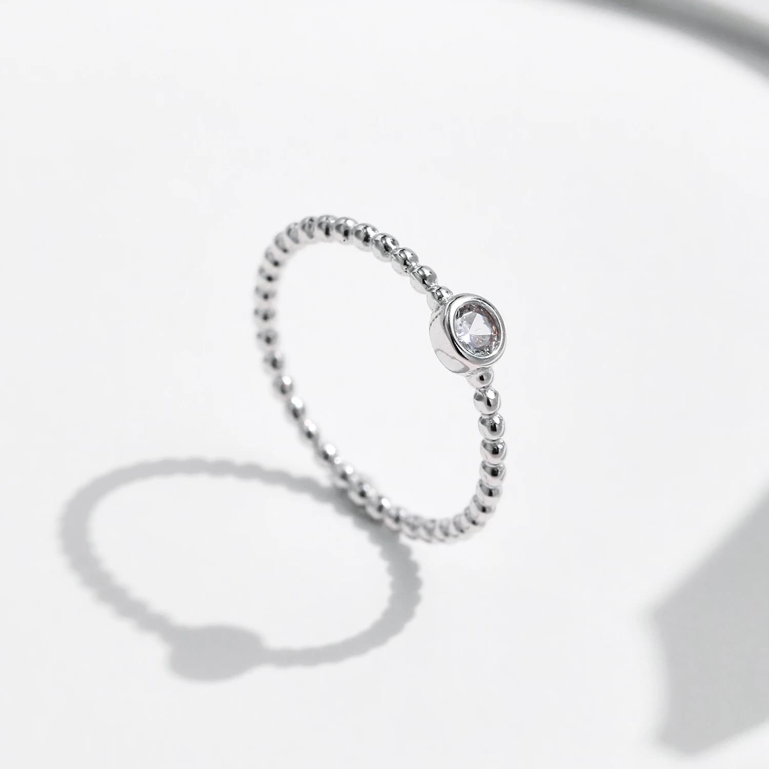MODIAN – bague Moissanite en argent Sterling 925, perles, bagues empilables à la mode pour femmes, b
