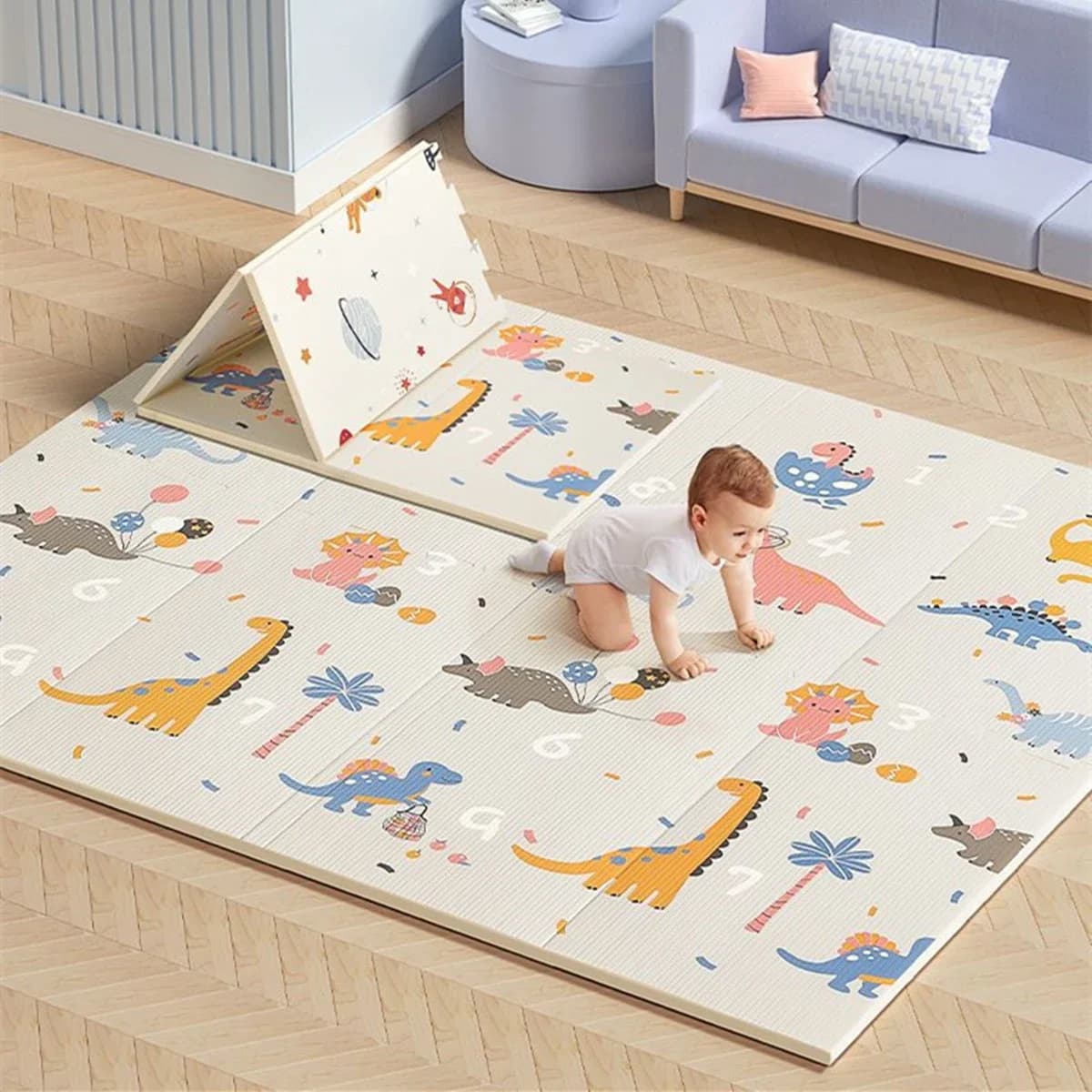Tapis de jeu pliable non toxique pour bébé, tapis en polymère pour enfants dans la pépinière, tapis 