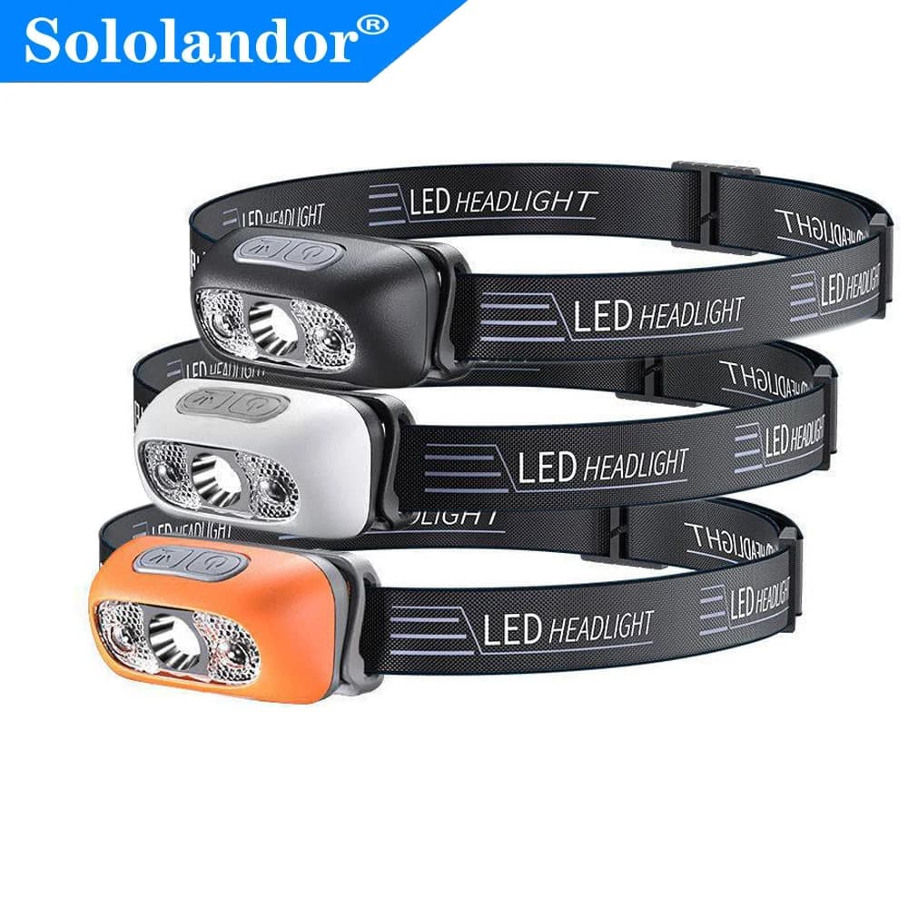 500 Lumen USB Rechargeable phare capteur de mouvement LED lumineuse en cours d'exécution pêche Flash