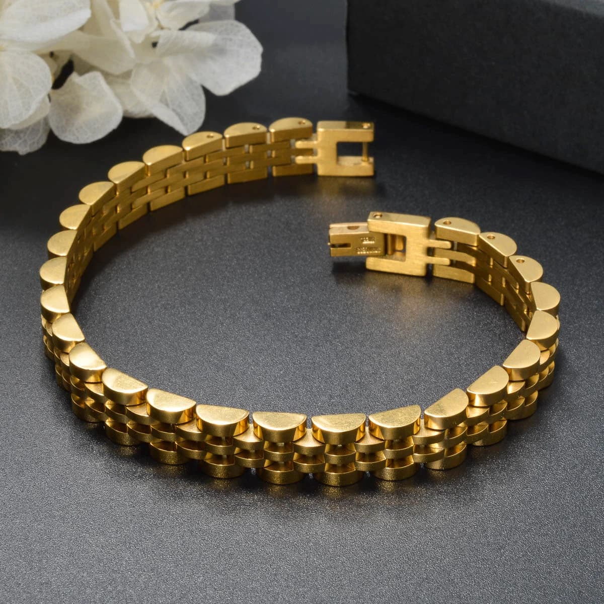 Bracelet en Acier Inoxydable pour Homme et Femme, 1 Pièce, Large de 8mm, Design Simple Classique, Hi