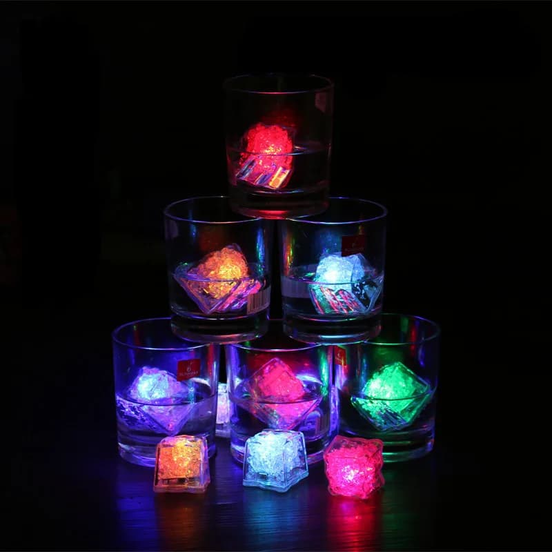 Glaçons lumineux à LED, lumières tactiles, lumières sensibles, éclairage de bar, lumière dans l'eau,