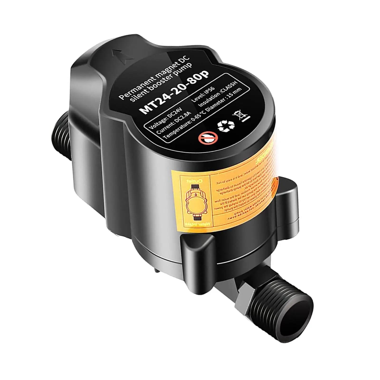 Pompe à eau sans balais, 20l/Min, avec connecteur 80PA, pour le jardin, la douche, silencieux, 24V
