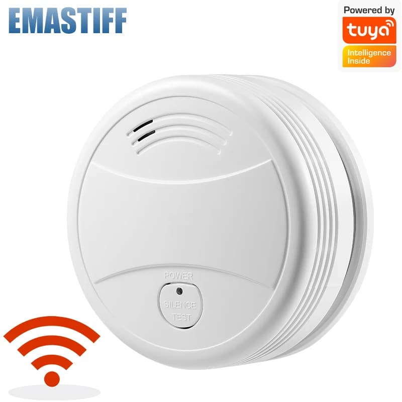 Détecteur de fumée intelligent Wifi, capteur d'alarme incendie sans fil, fonctionne avec Tuya, alarm