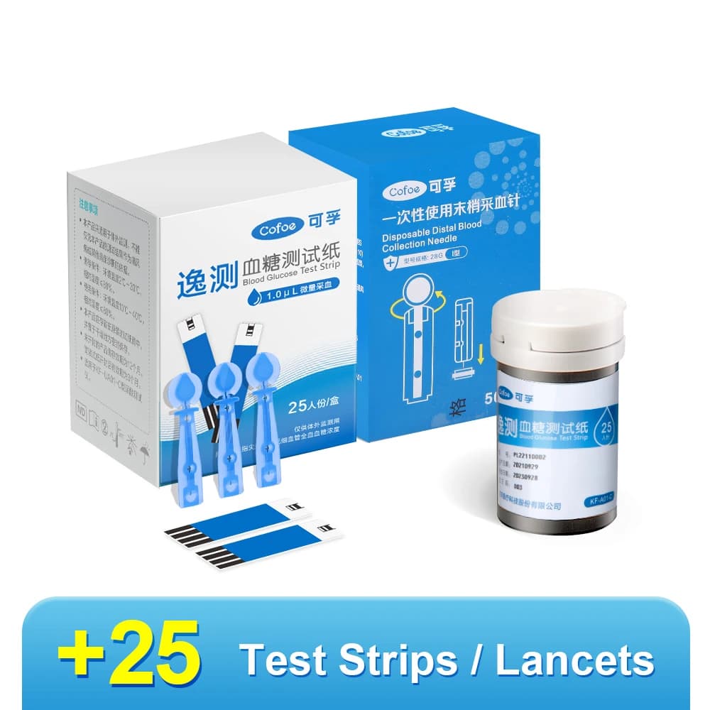 Cofoe – bandelettes de Test de glycémie pour jus, avec lancettes, aiguilles uniquement pour le monit