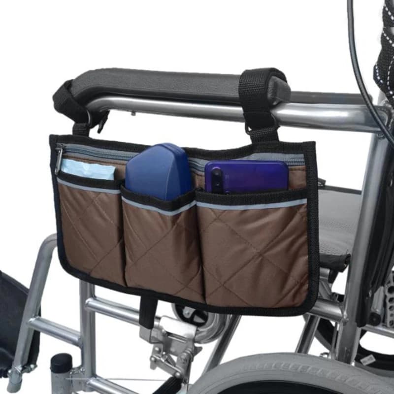 Sac de rangement latéral pour accoudoir de fauteuil roulant, poche Portable adaptée à la plupart des