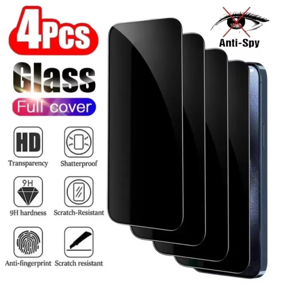NNBILI 4 pièces protecteurs d'écran de confidentialité pour iPhone 15 13 12 14 16 17 Pro Max Mini ve