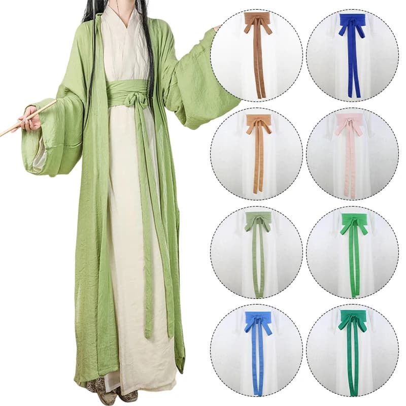Ceinture Hanfu de Style Antique, 360cm de Long, en coton et lin, pour femmes, Kimono Obi Hanfu, déco