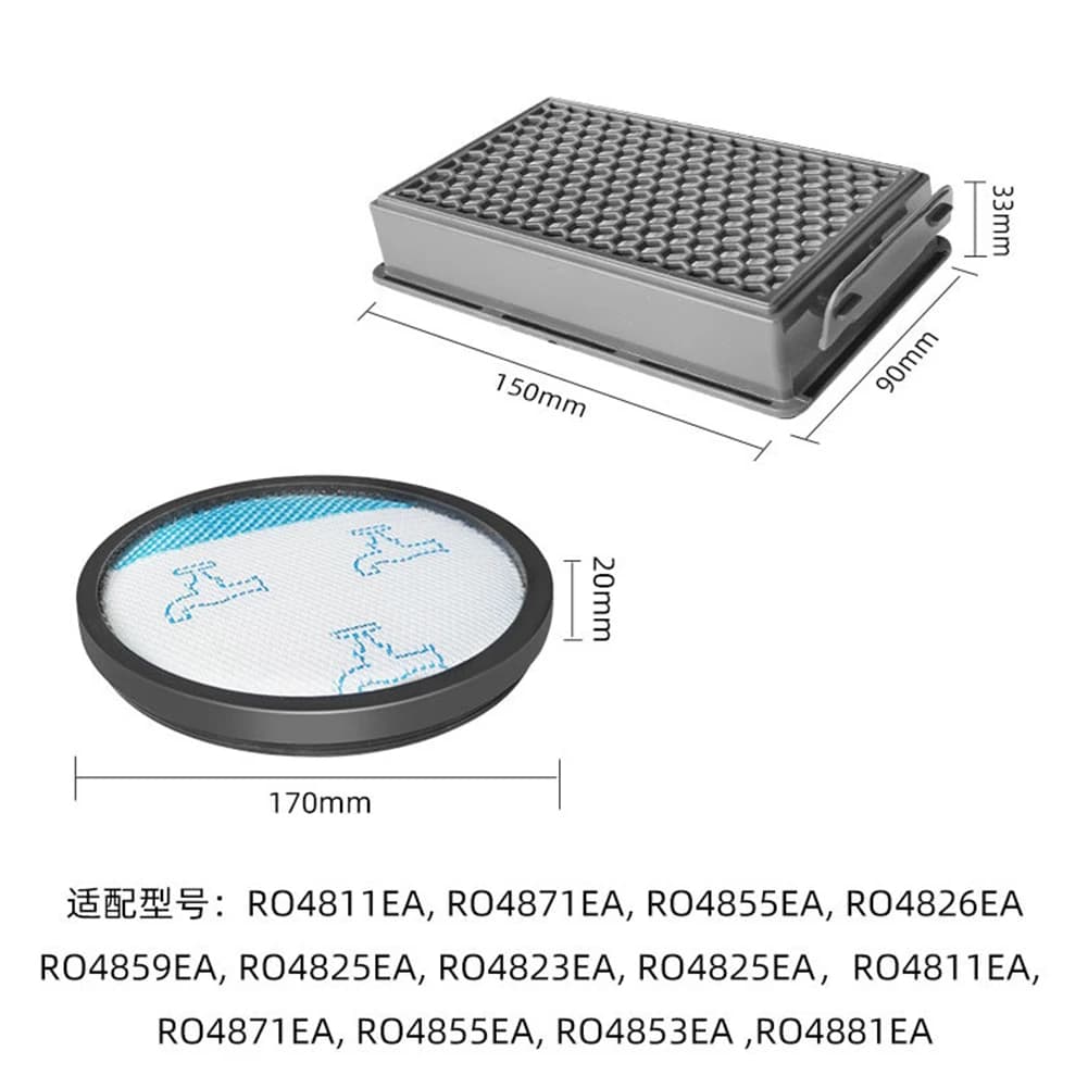 Ensemble de filtres de Protection de moteur d'aspirateur pour Rowenta RO4825EA Compact Power XXL RO4