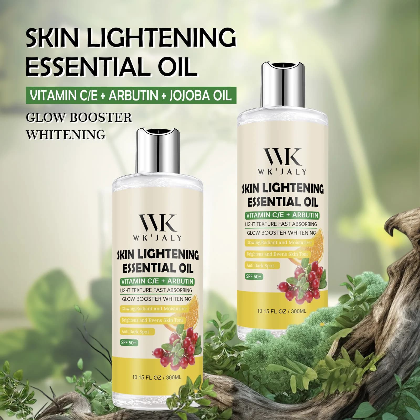 WK JALY Glow Booster huile corporelle éclaircissante blanchissante, élimine l'acné, les taches foncé