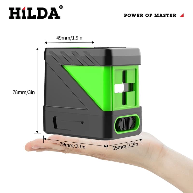 HILDA 2 lignes niveau Laser auto-nivelant faisceaux verts Laser ligne transversale horizontale verti