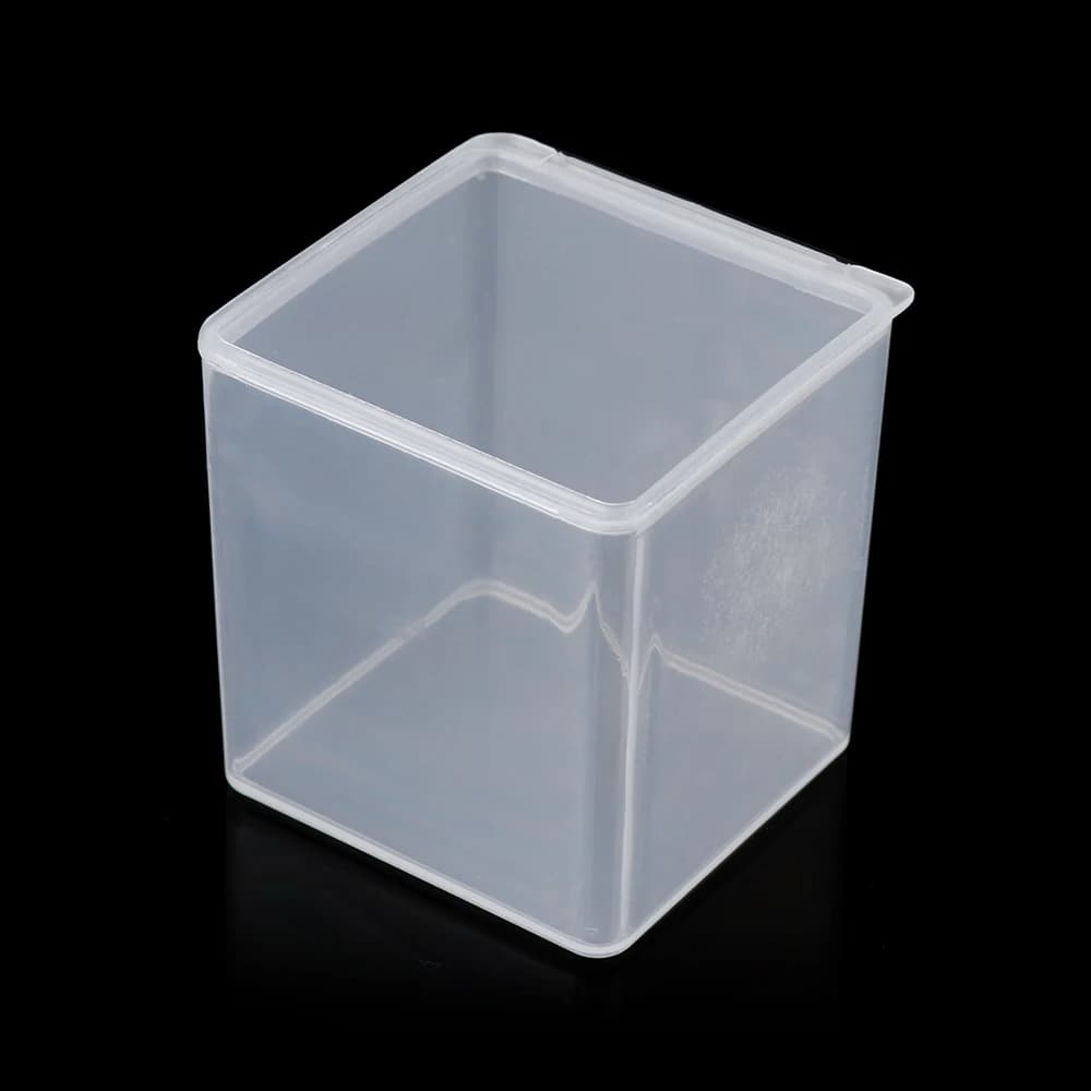 Petites boîtes de rangement en plastique avec couvercle à charnière, nombreuses boîtes transparentes