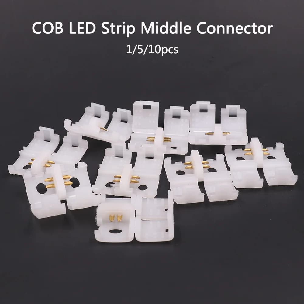 Connecteur à 2 broches en forme de I, bande LED COB FOB, connecteur central pour 220V 110V 288 diode