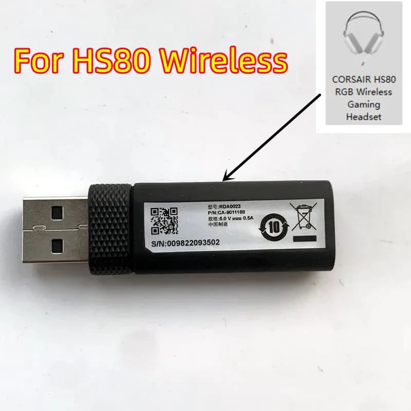 Dongle USB pour récepteur de casque de jeu sans fil Corsair HS80 (sans fil HS80 et HS80 MAX sont inc