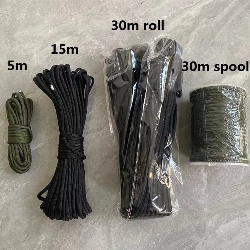 Paracorde 550 à 7 cœurs, 5M/15M/30M, 4mm, cordon de Parachute, kit de corde de survie pour Camping e