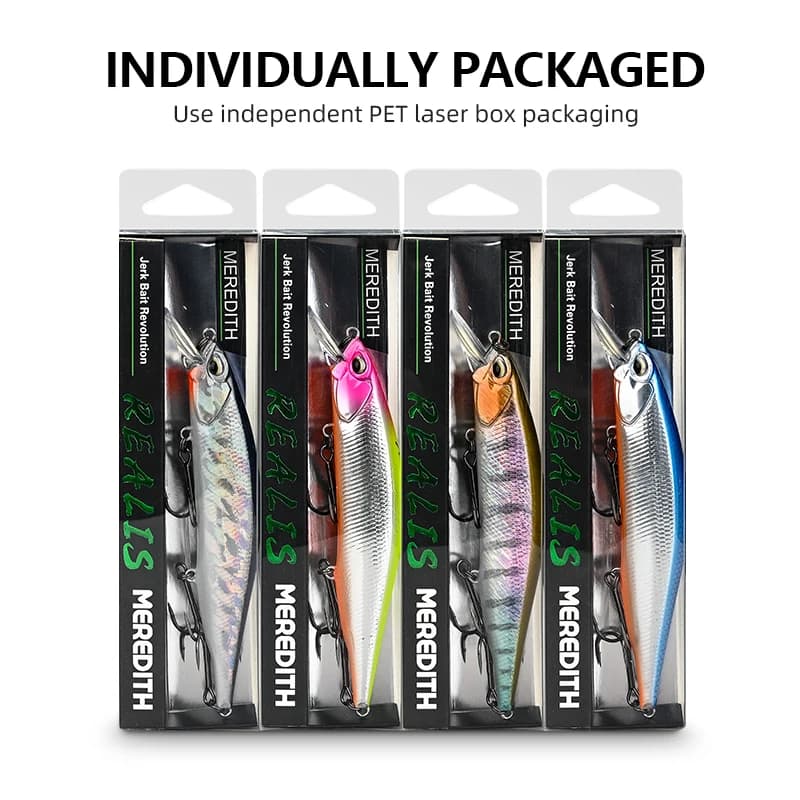MEREDITH REALIS Jerkbait Wobbler 110mm 17g SP leurres de pêche appât dur vairon plusieurs couleurs p