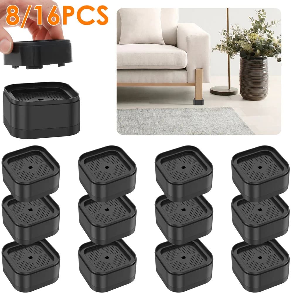 Rehausseurs de meubles robustes, 8/16 pièces, rehausseur de canapé, fond antidérapant, rehausseurs d