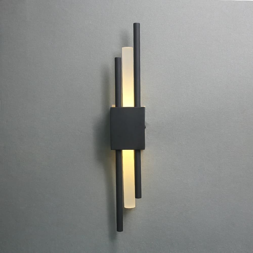 Applique murale LED moderne lampes murales noir et Bronze laiton or métal acrylique tuyau lampes mur