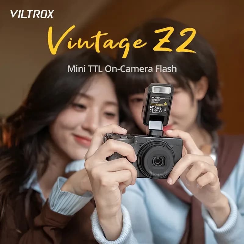Viltrox Mini Flash Pliable Vintage Z2 avec Diffuseur, Lumière d'appoint LED pour Appareil Photo Cano