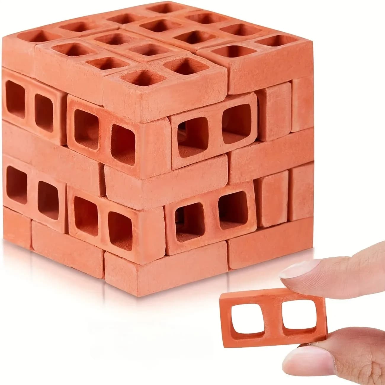 50pcs Mini blocs Cinder, briques miniatures bricolage briques fausses béton minuscule accessoires de