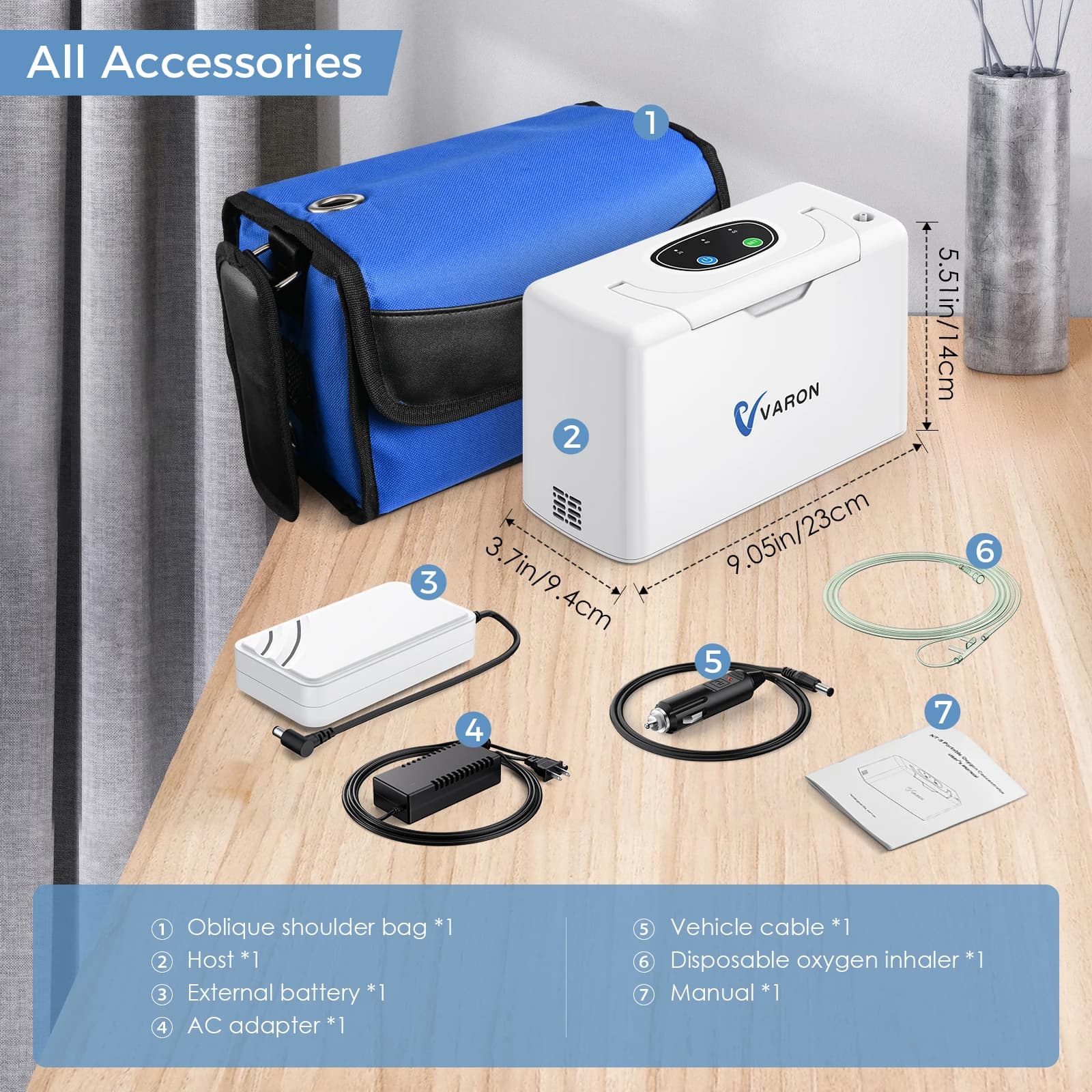 Varon-Purificateur d'air portable NT05, 3 litres, machine à flux pulsé 0-xygen, Con-cen-tra 32%, AC/