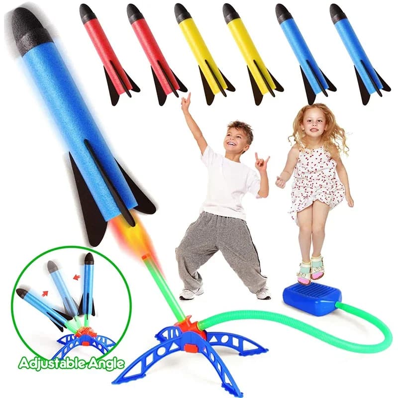 Pompe à pied de fusée d'extérieur pour enfants, pressage d'air en plein Air, combinaison de fusée, s