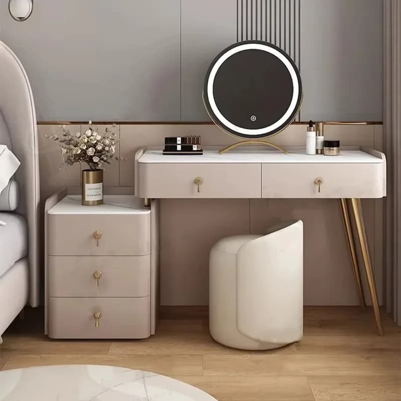 Tiroir De Table De vanité pour filles, miroir nordique pour femmes, Table De vanité De Salon, rangem