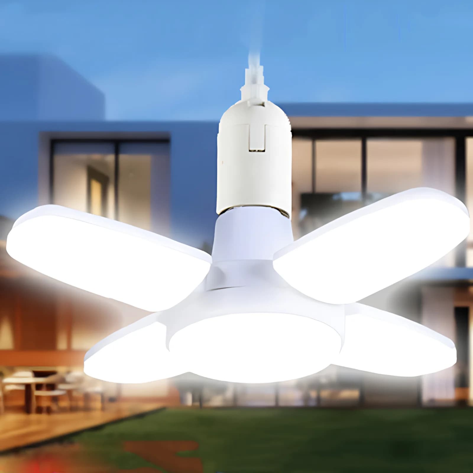 Lampe de garage LED E27 – Conception déformable, AC85-265V, 28W, 3800LM, adaptée aux atoles et aux p