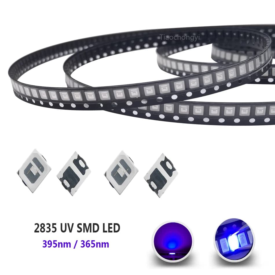 2835 3528 SMD UV violet puce de lumière lampes ltraviolet 0.5W 0.2W 395nm 365nm LED Diode électrolum