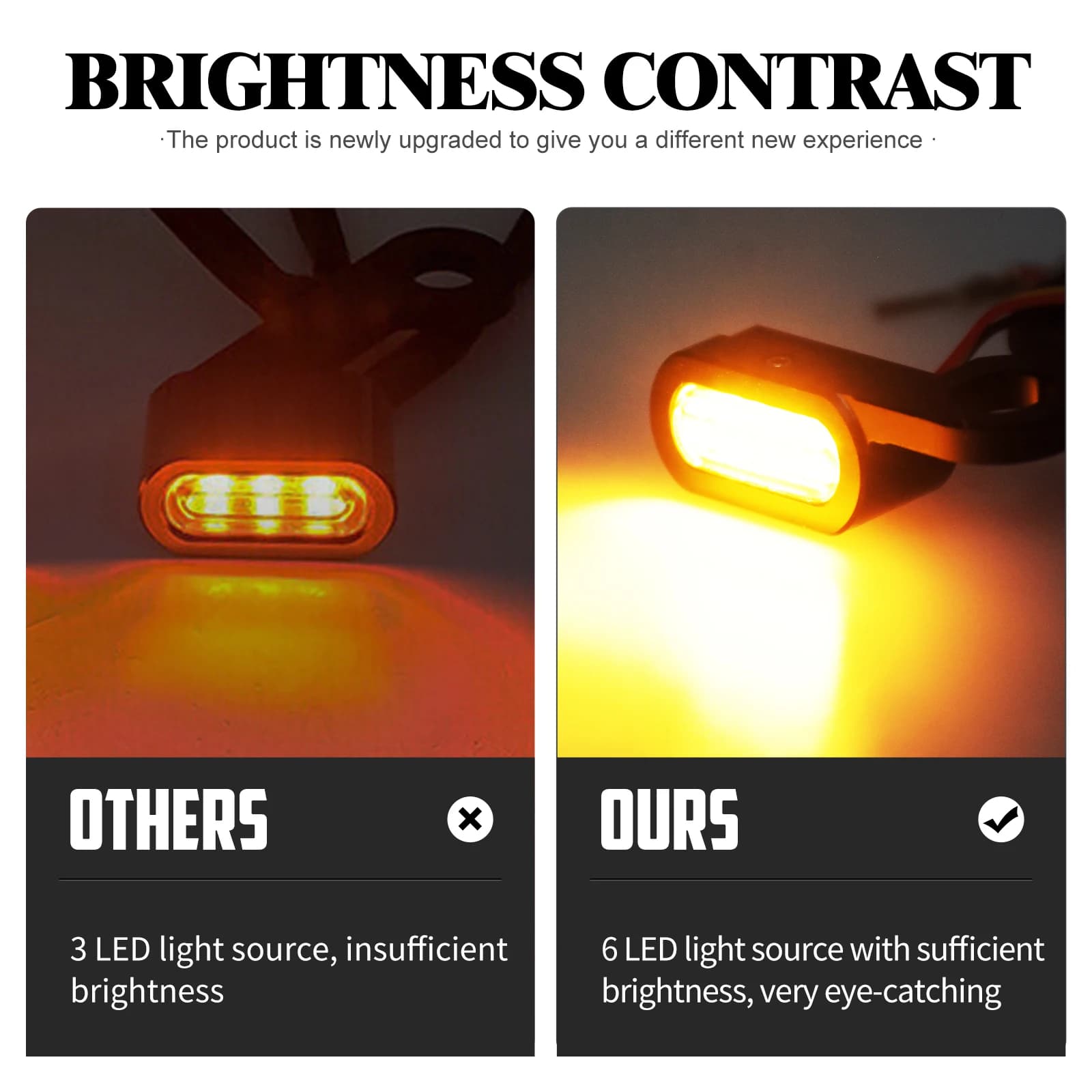 Mini clignotants LED pour motos, lumière ambre avec poignée E Mark, lampe pour Harley Softail Tourin