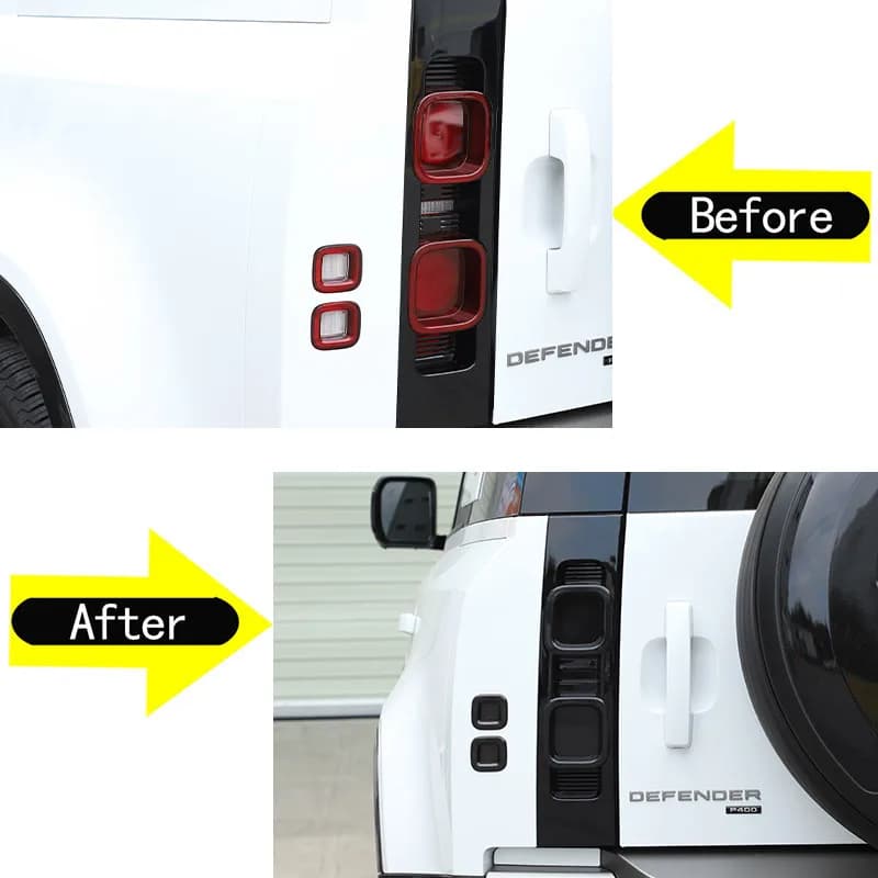 Couvercle de feu arrière de voiture noir pour Land Rover Defender 110 20-24, couvercle de protection