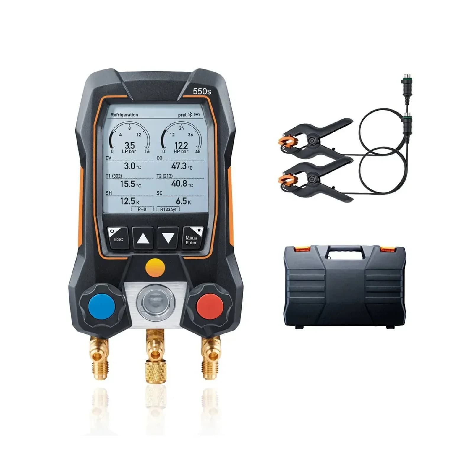 Testo 550s/557s/549 jauge réfrigération collecteur numérique manomètre électrique 05631550 ensemble 
