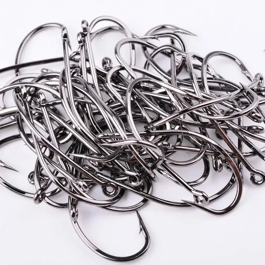 100/50pcs boîte poulpe hameçons de pêche haute teneur en carbone Chmical aiguiser barbelé cercle cro