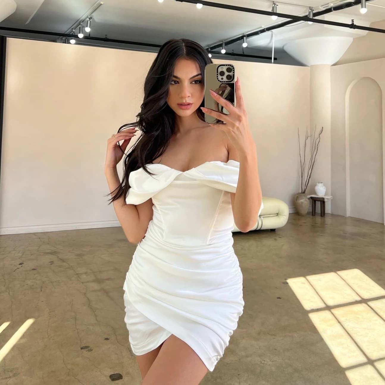 Robe moulante en Satin rose pour femmes, tenue de soirée, Mini, Double couche, robe d'été, célébrité