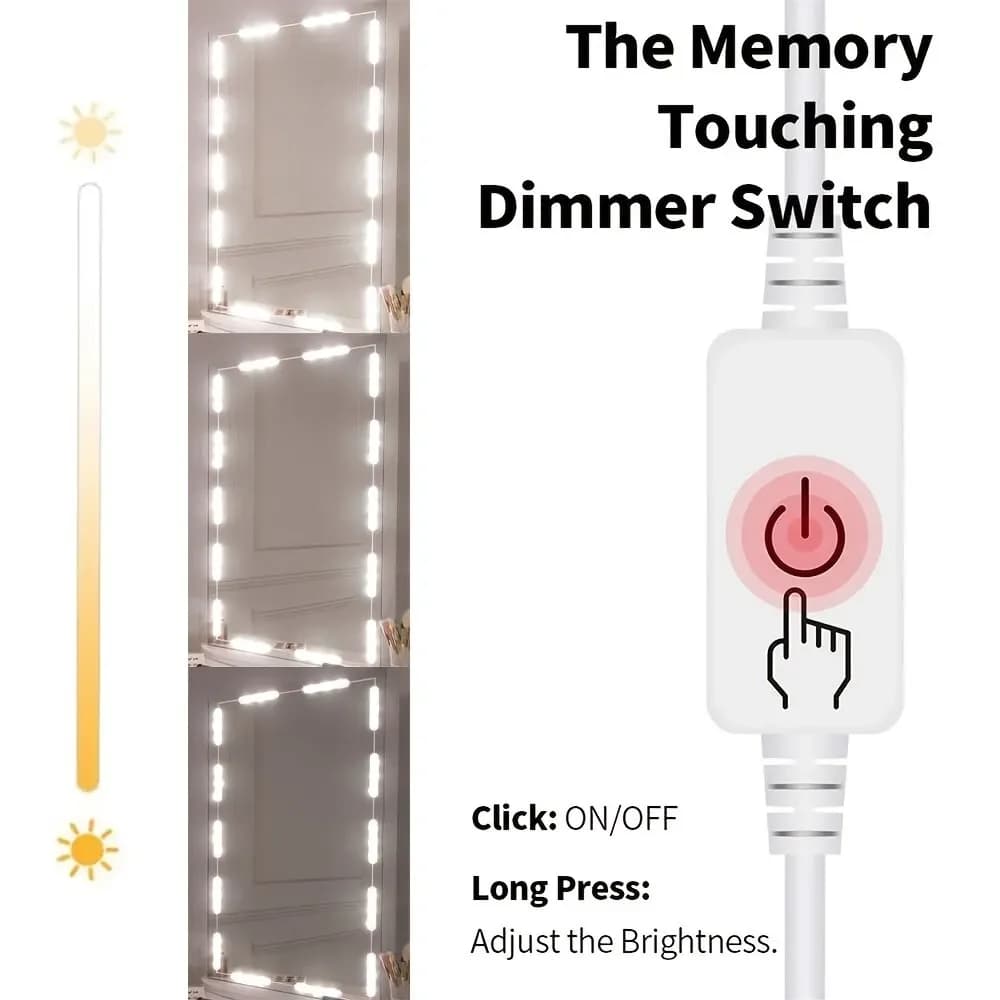 Kit de lumières Led pour miroir de vanité, bande lumineuse de maquillage pour coiffeuse, commande ta