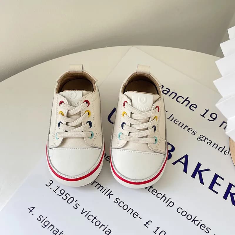 Chaussures en cuir pour bébés garçons et filles, baskets pieds nus à semelle souple, Tennis en plein