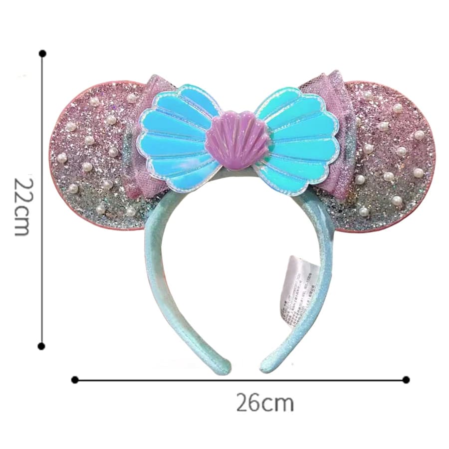 Disney Princess Series Cosplay Bandeau de sauna en peluche pour adultes et enfants, Coquille de sirè