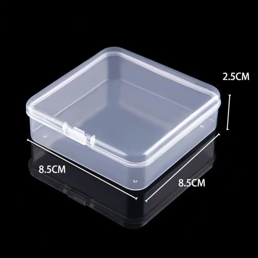 Boîte de rangement carrée en plastique, contenant transparent pour bijoux, perles, petits articles, 