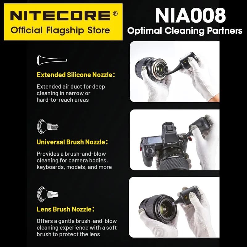 NITECORE NIA006 NIA007 NIA008 filtre haute densité aspirateur dépoussiérage Len brosse propre buse é