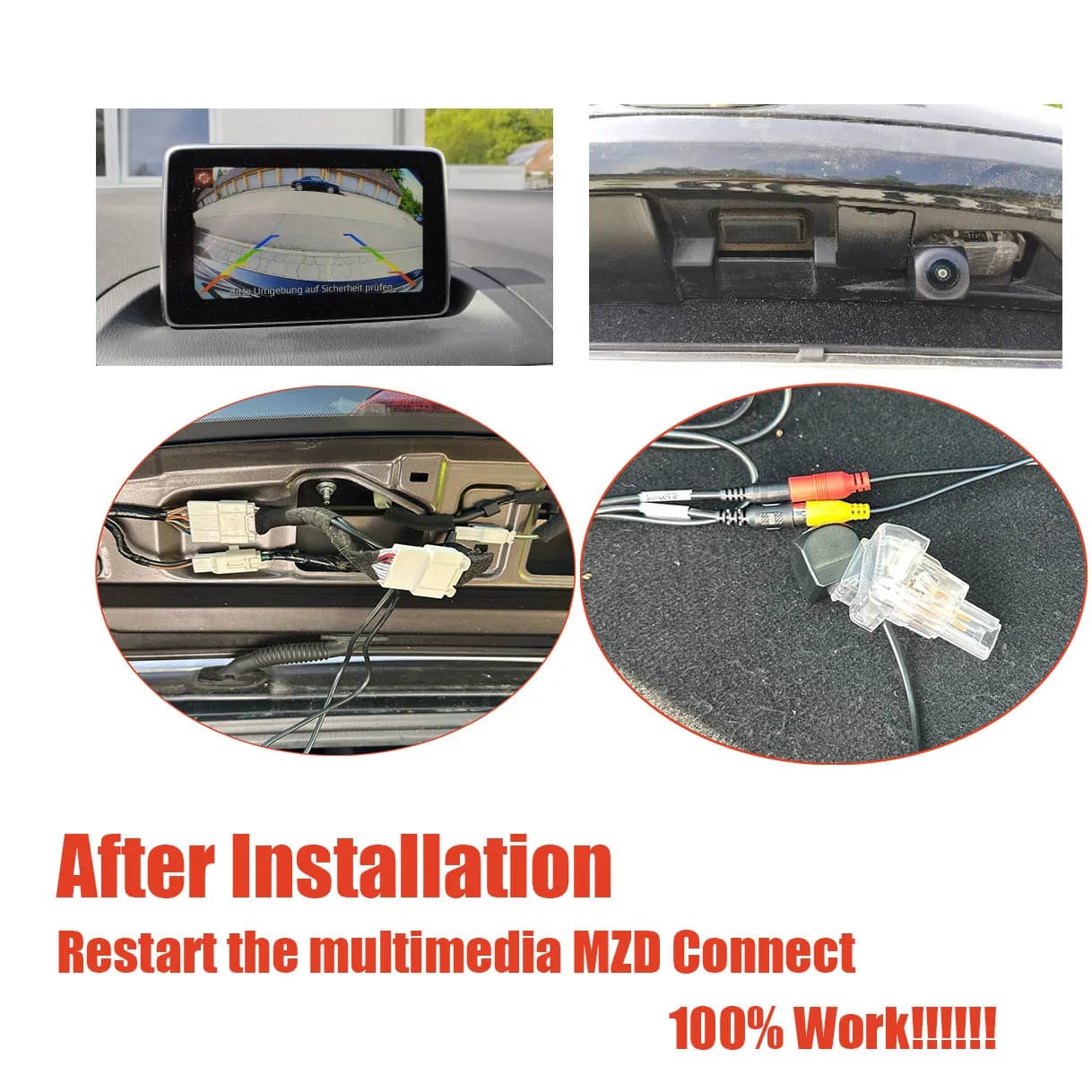 Vkauto-Câble adaptateur de caméra de stationnement pour Mazda 3, Mazda 3 URA back BM Bouches 2014 ~ 